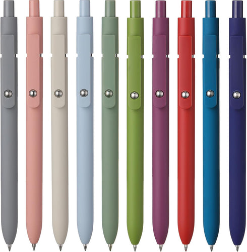 10 Pcs Gel Pens, 0.5mm Quick Dry Black Ink Pens Fine Point Smooth Writing Pens Retractable Ballpoint Pens, Aesthetic Pens Office Supplies Gifts fo...