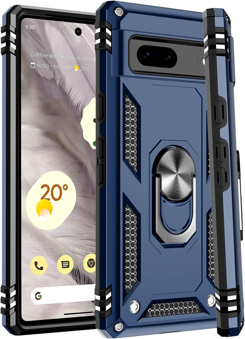 IKAZZ Suitable for Google Pixel 7 Case,Military Grade Shockproof Heavy Duty Protective Phone Case Pass 16ft Drop Test with Magnetic Kickstand Car ...