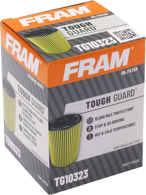 FRAM Tough Guard Replacement Oil Filter TG10323 with SureGrip, Designed for Interval Full-Flow Conventional and Synthetic Oil Changes Lasting Up t...