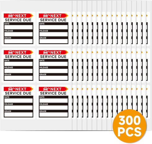 Oil Change Stickers,300pcs 2x2 Inches Oil Change Reminder Sticker for Windshield with No Residue, Clear Next Service Due Labels for Car Auto Vehic...