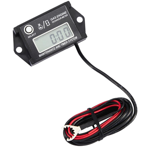 Digital Tiny Tachometer Tach Hour Meter Job Timer RPM Counter for Snowmobile Skis Motor Bike Go Kart Lawn Mower...