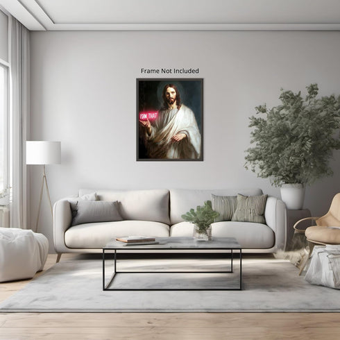 Posterizer 1 pcs-Jesus Christ saying "saw that" modern art -3-Comedy Art- Gift for Men Women Entrepreneur Teens -Living Room Bedroom Decor- unfram...