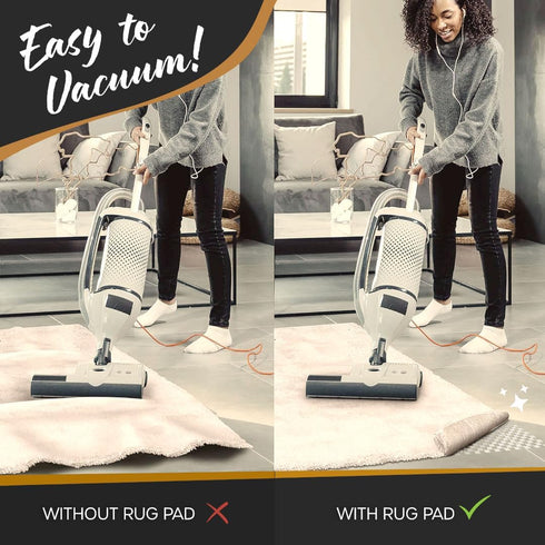 Nevlers Non Slip 3'x5' Rug Pads | White PVC Foam Rug Gripper for Hardwood Floors | Indoor/Outdoor Anti Skid Rug Gripper with Customizable Open Wea...