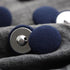 10PCS Fabric Cloth Covered Buttons with Metal Shank Buttons for Suits Gowns Blouses Tuxedo Sweaters Fabric Buttons Blue 30mm...