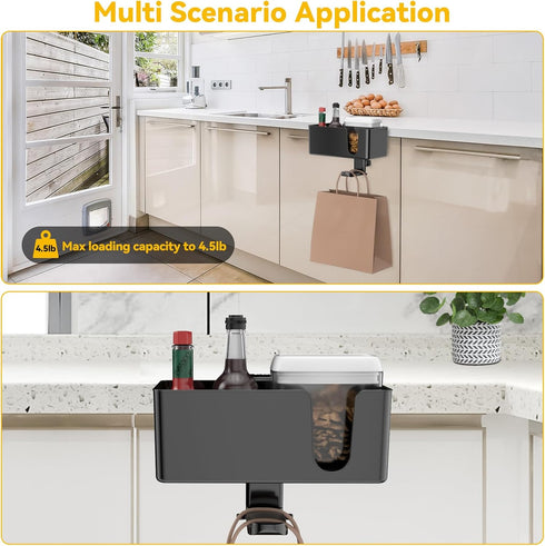 KDD 4 in 1 Desk Cup Holder - Clamp on Under Desk Headphone Hanger - Rotating Headphone Holder Detachable Pen Cup Holder Desk Storage for Cup, Phon...