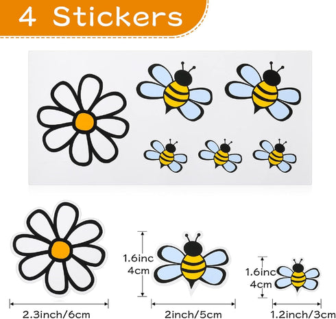 4 Pieces Honey Bee Centerpieces Honeycomb Decorations Yellow Bee Honeycomb Table Centerpieces with Sunflower Stickers for Bee Day Gender Reveal Bi...
