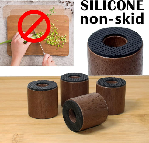 Cutting Board Feet, Walnut Chopping Board Feet, Cutting Board Feet Non Slip, Self Adhesive Feet, Wooden Cutting Board Legs with Screw (Walnut Shor...