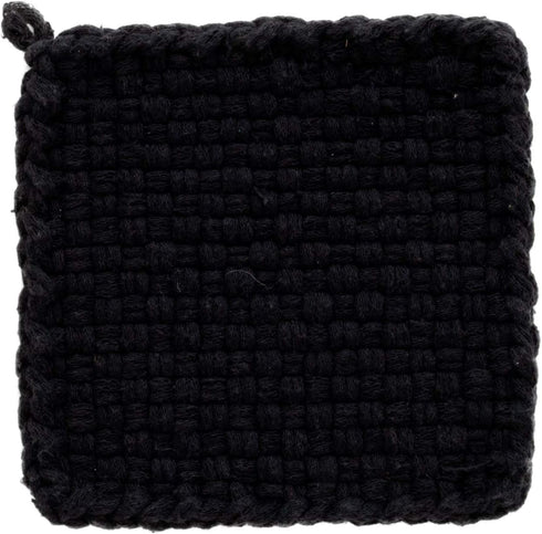 Friendly Loom | 7” Traditional-Sized Black Potholder Weaving Loops | Craft 2 Cotton Potholders...