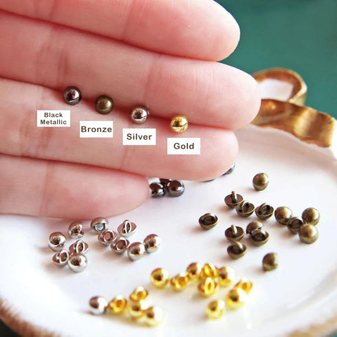 4mm / 0.16" Mini Metal Round Shank Buttons, Doll Mini Buttons, in 4 Colors, Doll Clothing Buttons, Perfect for 12" Fashion Doll Clothes (10PCS)...