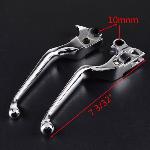 2X Chrome Brake Clutch Hand Levers Fit Harley Davidson Dyna XL Sportster 883 1200 Softail Fat Boy Road King...