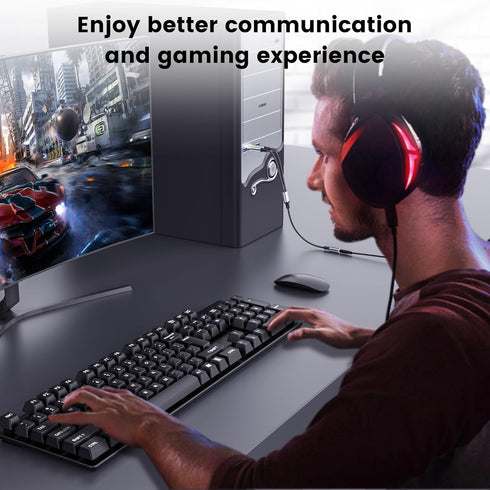 MOSWAG Headphone Splitter for Computer 3.5mm Female to 2 Dual 3.5mm Male Headset Mic Splitter, Mic Audio Y Splitter Cable,Stereo Jack Smartphone E...