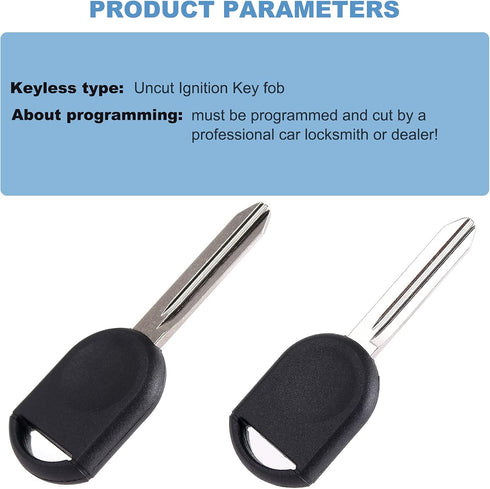 ECCPP fit for Ford Fusion F-150 Uncut Transponder Ignition Car Key (Pack of 2)...