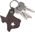 Hide & Drink, Thick Leather Texas State Key Chain/Texas Souvenir/Texas State Map With Star, Handmade :: Bourbon Brown...