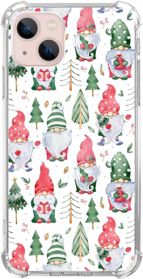 Watercolor Christmas Gnomes Trees Case Compatible with iPhone 13, Cute Christmas New Year Case for iPhone 13 for Teens Men and Women, Trendy Cool ...