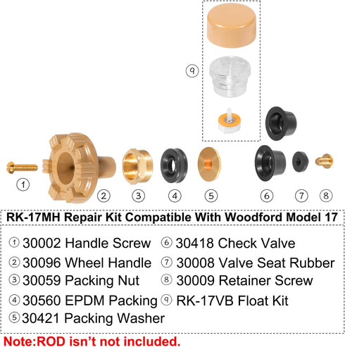 RK-17MH Repair Kit Metal Handle,Outside Faucet,Compatible with Woodford Model 17...
