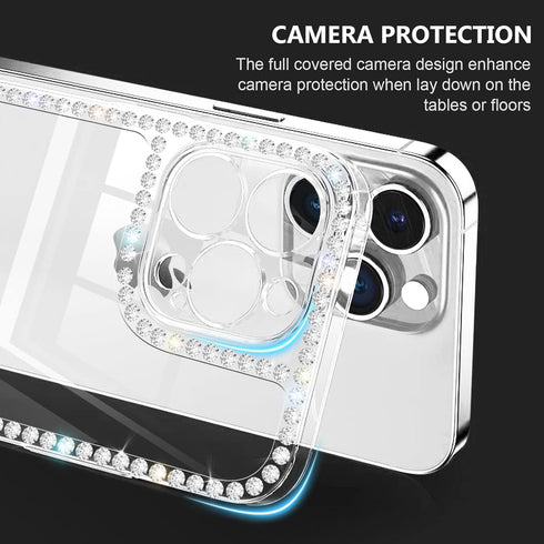 Bonitec Compatible with iPhone 11 Pro Max Bling Case for Women Girly 3D Glitter Sparkle Case Luxury Shiny Cute Crystal Clear Charms Rhinestone Dia...