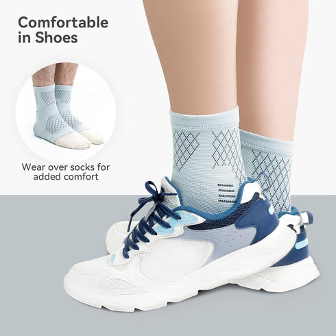 INDEEMAX 2 Pack Ankle Brace for Sprained Ankle, Arch Support Compression Sleeve Socks for Women & Men, Achilles Tendonitis Brace Wraps for Plantar...