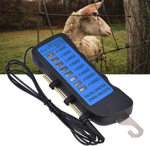 12KV Neon Fence Voltage Tester, 8 Neon Indicator Lights Waterproof Electric Fence Tester Fault Finder Farming Equipment Portable Testing Tool, 200...