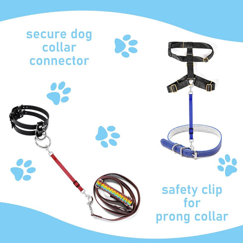 Cobee Dog Collar Clips, 2 Pcs Reflective Nylon Puppy Collar, Backup Collar, Safety Adjustable Pet Dog Collar Harness Connector, Double Ended Backu...