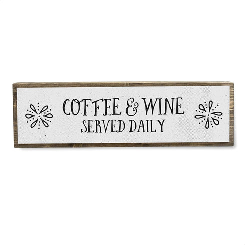 Coffee Wood Signs (Medium - Wood And Metal, Coffee And Wine Served Daily)...