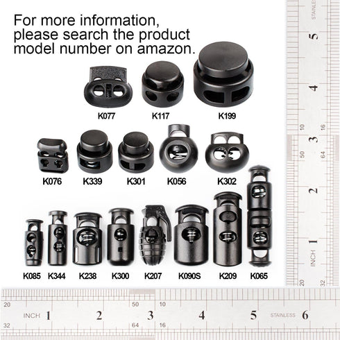 DYZD Grenade Shape Plastic Cord Lock Stopper Spring Toggles Stoppers for Paracord,Drawstring (10PCS,Black)...