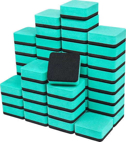 Mini Dry Erase Erasers, 48 Pack Magnetic Whiteboard Eraser for kids, Chalkboard Cleansers for Classroom, Home and Office (Green)...