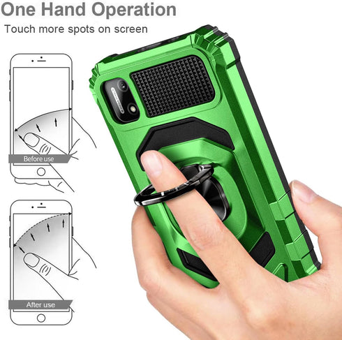 Designed for Cloud Mobile Stratus C7 Case, Full-Body Protective Military-Grade, Magnetic Ring Holder Cover Case with Tempered Glass Screen Protect...
