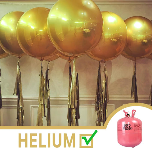 PartyWoo Metallic Gold Foil Balloons 6pcs 22 Inch Large Round Foil Big Giant Orbz 4D Jumbo Inflatable Mirror Ball Mylar Balloons for Graduation Bi...