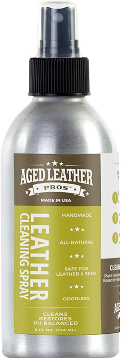 pH Balanced Leather Cleaner (8 oz) for Suede, Nubuck, and Any Leather | Protects Purses, Shoes, Jackets, Couches, Auto Interior, Saddles and Much ...