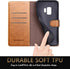 SUANPOT for Galaxy S9 Wallet Case - RFID Blocking Leather, Credit Card Holder, Flip Folio, Shockproof Cover, 5.8" - Light Brown...