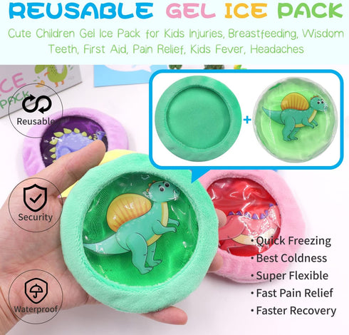 Boo Boo Ice Pack, Kid Reusable Ice Pack, Auxiliary Fever Reduction, Hot Cold Pack for Kid Injuries, Wisdom Teeth, Baby Colic, Gas and Upset Stomac...
