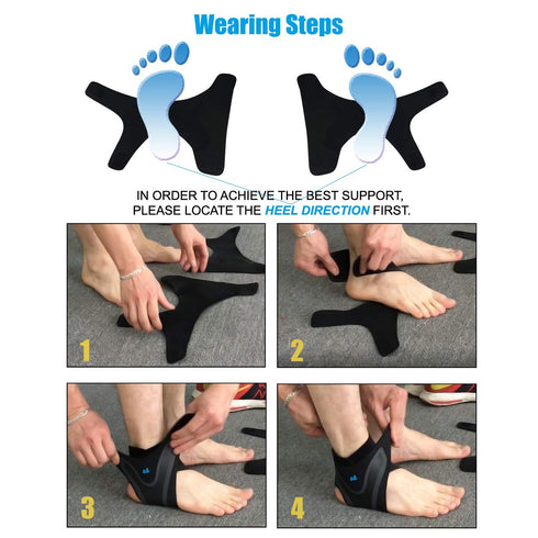 Ankle Support Brace, Adjustable Ankle Strain Protector Strap, Against Sprains Arthritis Compression Wrap Stabilizer, Pain Relief Foot Sleeve for B...
