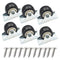 Floyutin 1 inch Rigid No-Swivel Plate Casters Small Rubber Wheels for Furniture and Workbench 6 Packs(Free Screws), Black (PVC)...