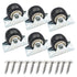 Floyutin 1 inch Rigid No-Swivel Plate Casters Small Rubber Wheels for Furniture and Workbench 6 Packs(Free Screws), Black (PVC)...