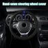 Car Steering Wheel Cover, Anti-Slip Auto Stitch on Wrap Steering Wheel Protector for Max Diameter 15 Inch, DIY Sewing with Needle Thread, Universa...