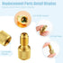 15 Pcs R134a Refrigerant Tank Adapters 1/4" to 1/2" R134a 1/2" to 1/4" Brass Adapter Connector R134a Adapter with Valve Core Washer Gasket Valve C...