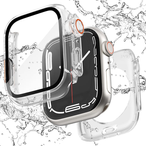 Ultra Look - Fullife 2 in 1 Compatible with Apple Watch Case Series 9 45mm Waterproof Screen Protector, Front & Back Full Protective Bumper Face C...