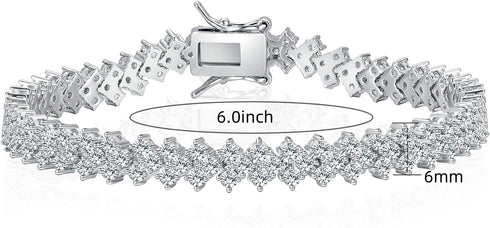 Gemsme Tennis Bracelet for Women 18K White Gold Plated Hypoallergenic 5A+ Cubic Zirconia Bracelets Wedding Party Prom 6.0/6.5/7.0/7.5/8.0 Inch...