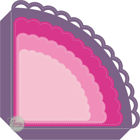 Matty’s Crafting Joy Stitched Nesting Corner Pocket Die Cut Set of 4, Scallop Dies, Large Nested Metal Cutting Dies for Card Making, Albums, Journ...
