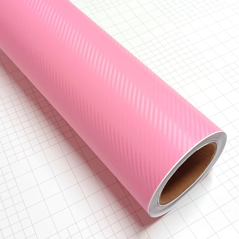 DIYAH 3D Pink Carbon Fiber Film Twill Weave Vinyl Sheet Roll Wrap DIY Decals 12" X 60" (1FT X 5FT)...