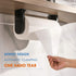 simpletome ONE HAND TEAR Paper Towel Holder Under Cabinet Adhesive or Drilling Installation Aluminum Alloy + ABS (Black)...