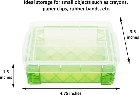 Advantus Crafts Storage Studios Super Stacker 6-Pack of Crayon Box 1.5 x 3.5 x 4.75 inches; Set Comes In Random Color Combinations of Blue, Clear,...