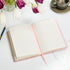 Papyrus: 6x8.5 Cloth Journal with Biobased Embossed PU Cover - Stitched Detailing, Woven Label and Flap, Blush...