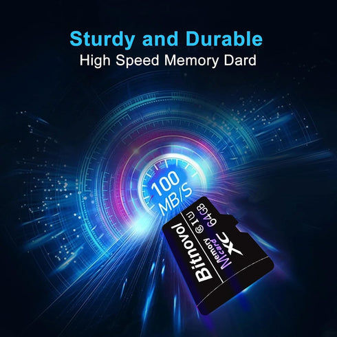 64GB Micro SD Card - Memory Card for Security Camera,Read 100MB/sec,Write 25MB/sec,Micro SD Card 64 GB for Phone Bird Feeder Cam,Ring Blink Wyze N...