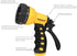 AQUASTAR 7-Pattern Rear Trigger Nozzle(Yellow), Spayer Nozzle, Hose Watering Nozzle, Lawns&Garden, Hose Nozzle Spryer, Adjustable 7 watering patte...