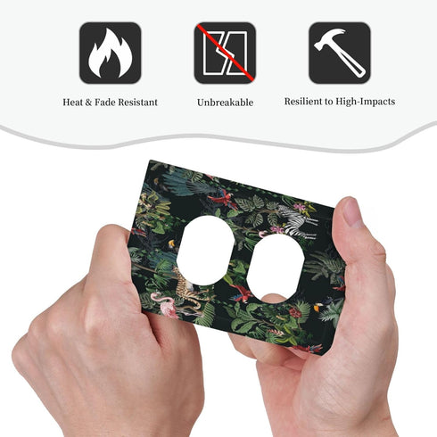 Decorative Switch Plate Covers Wild Jungle Animals 1 Gang Receptacle Duplex Wall Plate Light Switch Cover Single Dual Device Outlet Plate Nature T...