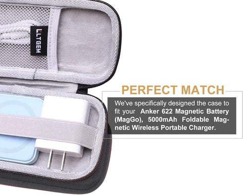 LTGEM EVA Case for Compatible with Anker 622 623Magnetic Battery and Apple MagSafe Battery Pack, Power Bank Storage Holder for Anker and iPhone US...