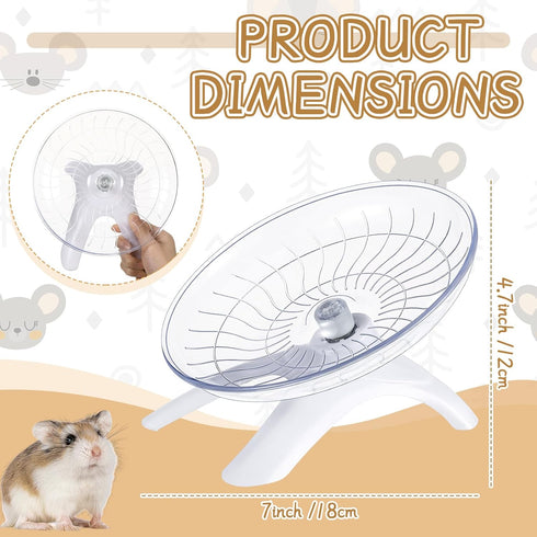2 Pieces Hamster Wheel Hamster Flying Saucer Fitness Hamster Toys Silent Exercise Wheel Running Wheel for Hamsters Gerbils Mice Hedgehog Guinea Pi...