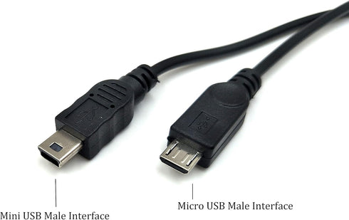Duttek Mini USB Multi Charging Cable, Mini USB Y Splitter Cable, Mini USB Female to Micro USB Male and Mini USB Male 2 in 1 Splitter Charging Cabl...