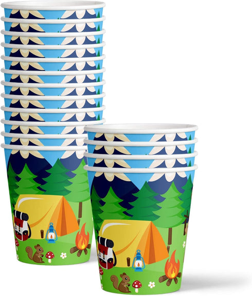 Camping Adventure Birthday Party Supplies Set Plates Napkins Cups Tableware Kit for 16...